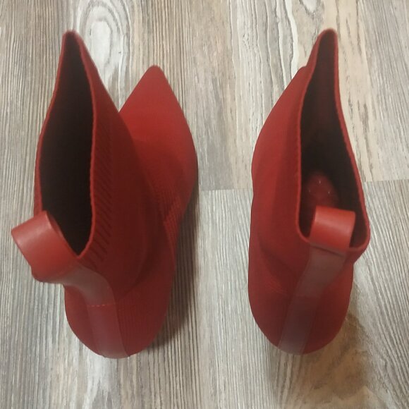 Pointed Toe Knit Stiletto Ankle Boots - Picture 5 of 8